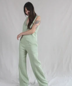 Nomia V Neck Jumpsuit Pistachio