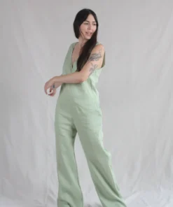 Nomia V Neck Jumpsuit Pistachio