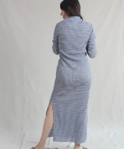 Nomia Longsleeve Knit Dress Blue/White Gingham