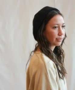 Micaela Greg Felted Alpaca Beret Black Accessories