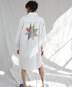 Carleen Patchwork Roadtrip Shirtdress White Dresses