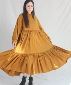 Black Crane Dresses Tent Dress Gold