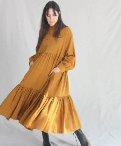 Black Crane Dresses Tent Dress Gold