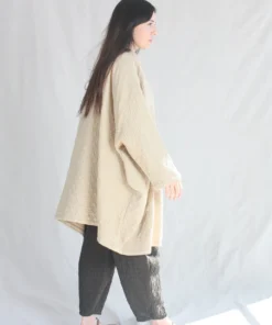 Black Crane Jackets Quilted V Neck Jacket Natural