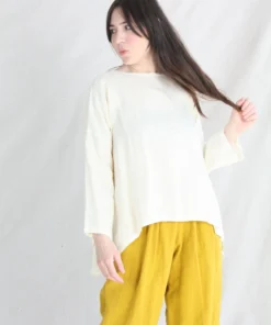 Black Crane Petal Top Cream