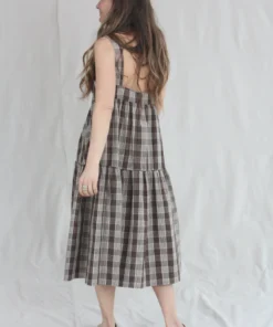 Caron Callahan New Arrivals Danya Dress Chocolate Plaid