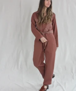 Caron Callahan Skillman Jumpsuit Clay