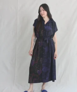 Anntian Asymetric Dress Panel Print B+C
