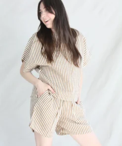 Black Crane New Arrivals Box Top Thin Stripe