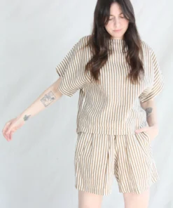 Black Crane New Arrivals Box Top Thin Stripe