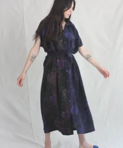 Anntian Asymetric Dress Panel Print B+C