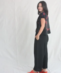 Anntian Wide Pant Black Crinkle
