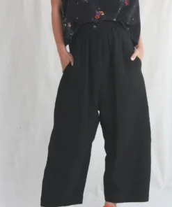 Anntian Wide Pant Black Crinkle