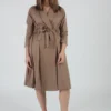 Black Crane Classy Wrap Dress/Coat Camel Dresses