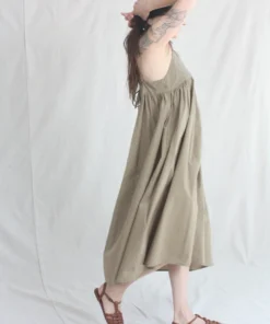 Black Crane Strap Dress Clay