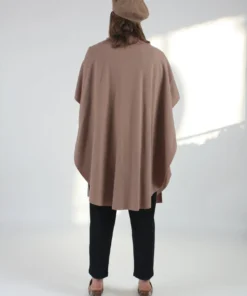 Black Crane Poncho Camel Wool Outerwear