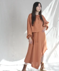 Nomia Skirts Asymmetrical Hem Skirt Paprika