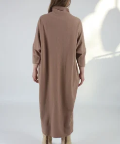 Black Crane Puff Dress Camel Wool