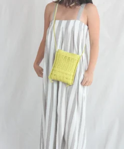 Hereu New Arrivals Trena Flat Square Crossbody Bag Lemon