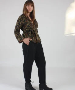 Black Crane Easy Pants Midnight Wool