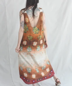 Anntian Deep Back Dress Panel Print M New Arrivals