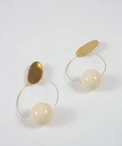 Modern Weaving Orb Hoop Earrings