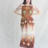 Anntian Deep Back Dress Panel Print M New Arrivals