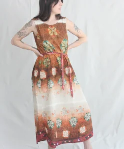 Anntian Deep Back Dress Panel Print M New Arrivals