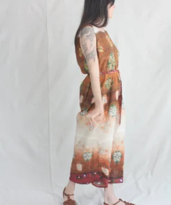 Anntian Deep Back Dress Panel Print M New Arrivals