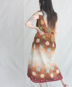 Anntian Deep Back Dress Panel Print M New Arrivals