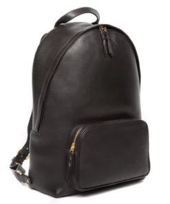Lotuff Accessories Leather Zipper Backpack Black