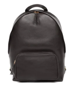 Lotuff Accessories Leather Zipper Backpack Black