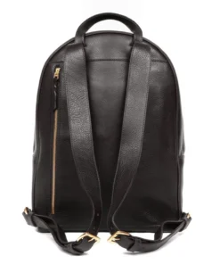 Lotuff Accessories Leather Zipper Backpack Black