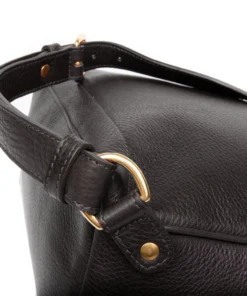 Lotuff Accessories Leather Zipper Backpack Black