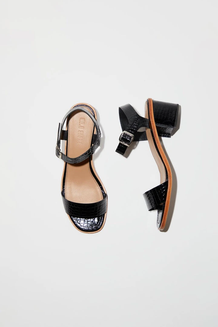 No.6 Palermo Sandal Black Croc Shoes 3 No.6 Palermo Sandal Black Croc Shoes