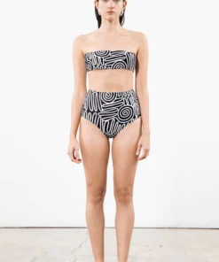 Mara Hoffman Abigail Bikini Top Black And White Swim