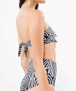 Mara Hoffman Abigail Bikini Top Black And White Swim