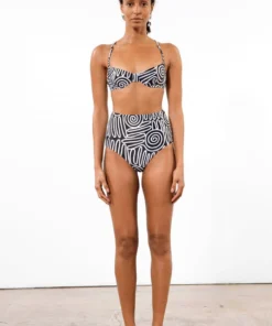 Mara Hoffman Mazyln Bikini Top Black And White
