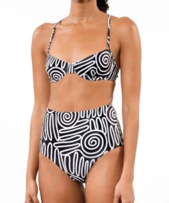 Mara Hoffman Mazyln Bikini Top Black And White
