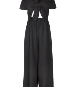 Wray Tie Front Jumpsuit Black Jumpsuits