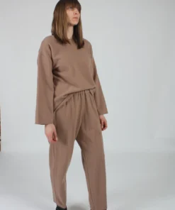 Black Crane Pullover Camel Wool Shirts And Blouses