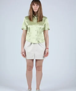 Nanushka Shirts And Blouses Clare Short Sleeve Lime