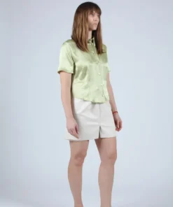 Nanushka Shirts And Blouses Clare Short Sleeve Lime