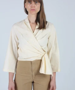 Wray Shirts And Blouses Wrap Top Ivory