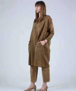 Caron Callahan Aurora Dress Tobacco Crinkle Cupro Dresses