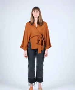 Rodebjer Shirts And Blouses Tennessee Twill Kimono Cinnamon