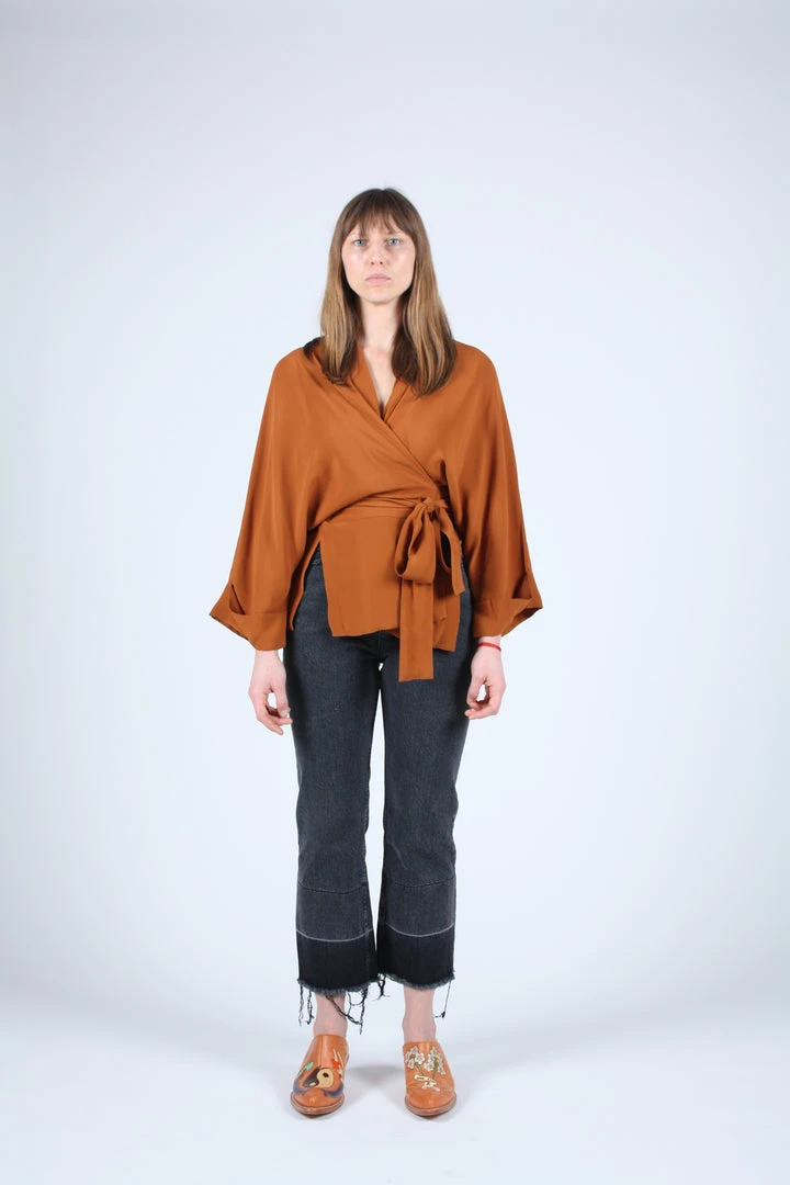 Rodebjer Shirts And Blouses Tennessee Twill Kimono Cinnamon 3 Rodebjer Shirts And Blouses Tennessee Twill Kimono Cinnamon