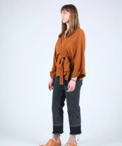 Rodebjer Shirts And Blouses Tennessee Twill Kimono Cinnamon