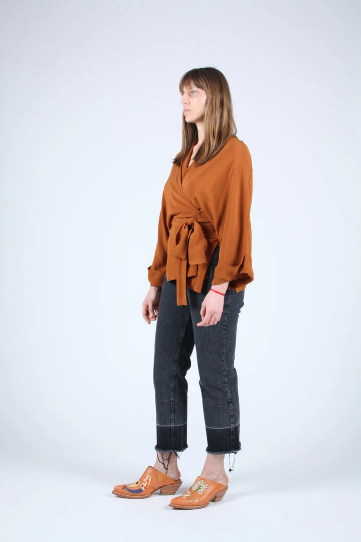 Rodebjer Shirts And Blouses Tennessee Twill Kimono Cinnamon 4 Rodebjer Shirts And Blouses Tennessee Twill Kimono Cinnamon