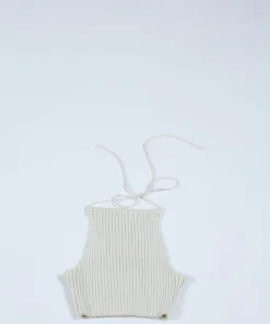 Giu Giu Shirts And Blouses Nonna Swim Halter Ivory Gold Glitter